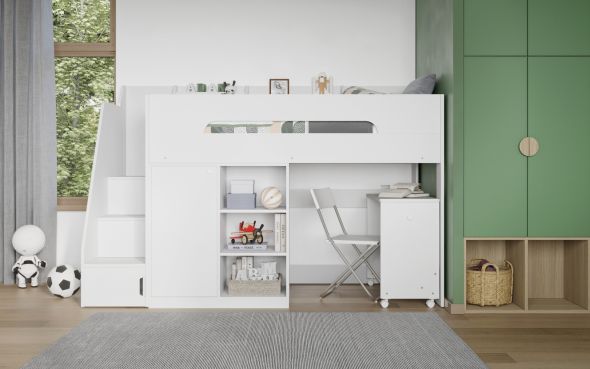 Flair Stepaside Staircase High Sleeper Work Station