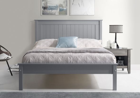 Limelight Taurus Low Foot End Wooden Bed Frame made from solid wood classic style single small double double king sizes grey dark grey and white