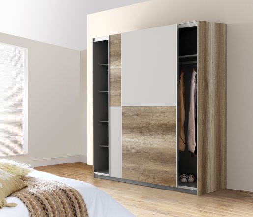 Flair Freddie Sliding Wardrobe Oak/White