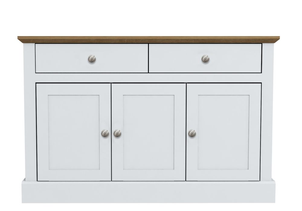 LPD Devon 3 Door 2 Drawer White & Oak Sideboard

