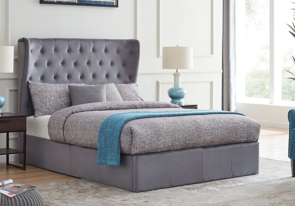 Flintshire Furniture Holway Grey Fabric Ottoman Bed Frame
