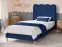Flair Ellis Single Fabric Bed with Cloud Headboard Navy