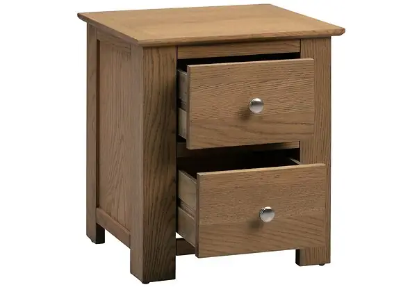 Flintshire Furniture Conway 2 Drawer Smoked Oak Bedside Cabinet
