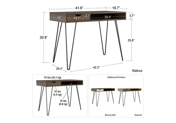 Novogratz Concord Desk With Storage