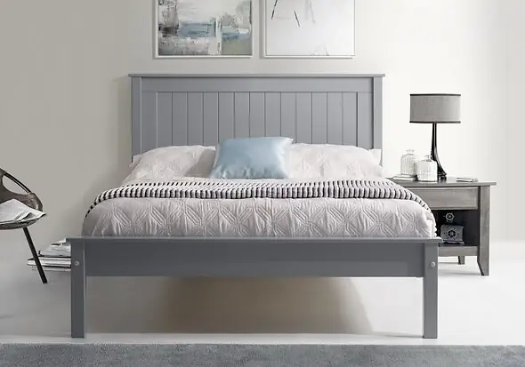 Limelight Taurus Low Foot End Wooden Bed Frame made from solid wood classic style single small double double king sizes grey dark grey and white