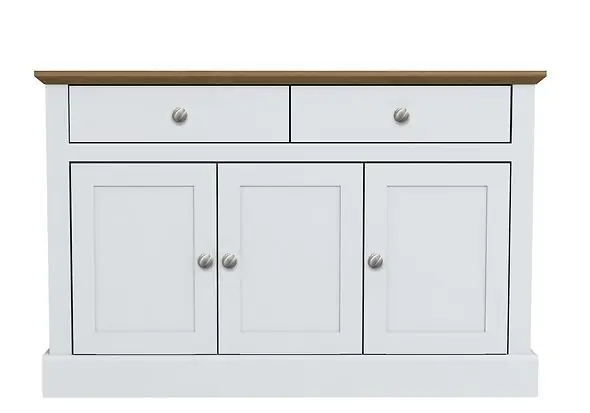 LPD Devon 3 Door 2 Drawer White & Oak Sideboard
