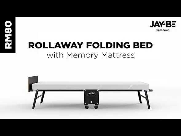 Jay-Be® RM80 Rollaway Folding Bed with Memory Mattress, Single
